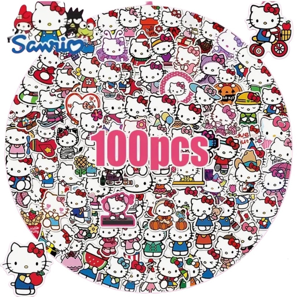 Sanrio Hello Kitty Paper Sticker Collection - 100 PCS